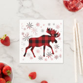 クリスマスムース赤いプライドの雪片 スタンダードカクテルナプキン (インサイチュ)