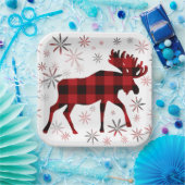 クリスマスムース赤いプライドの雪片 ペーパープレート (パーティー)