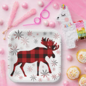 クリスマスムース赤いプライドの雪片 ペーパープレート (パーティー)