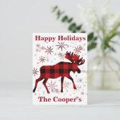 クリスマスムース赤いプライドの雪片 ポストカード (スタンド正面)