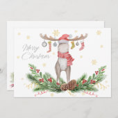 クリスマスムース飾〔雄ジカの〕枝角 シーズンカード (正面/裏面)