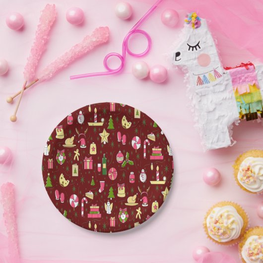 クリスマスムード、お菓子たっぷりのデザイン ペーパープレート (パーティー)