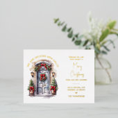 クリスマスムービングのお知らせ金箔はがき 箔シーズンポストカード (立ち正面)