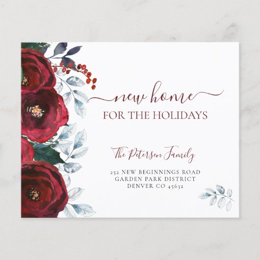 クリスマスムービングアナウンスのための新しい家の予算を設定する (正面)