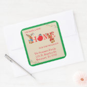 クリスマスムービングアナウンストナカイ移動 スクエアシール (封筒)