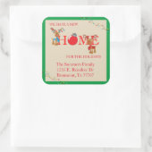 クリスマスムービングアナウンストナカイ移動 スクエアシール (バッグ)