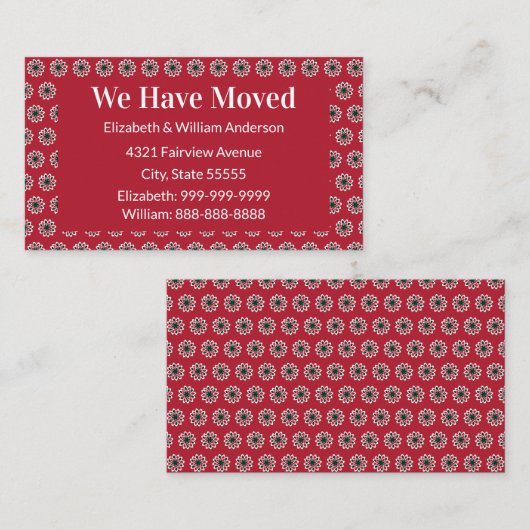 クリスマスムービングアナウンスレッド・グリーンとホワイト エンクロージャーカード (正面/裏面)