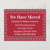 クリスマスムービングアナウンスレッド・グリーンとホワイト ポストカード (正面)