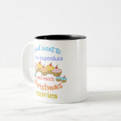 クリスマスムービーとカップケーキ ツートーンマグカップ (正面左)