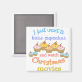 クリスマスムービーとカップケーキ マグネット (正面/裏面)