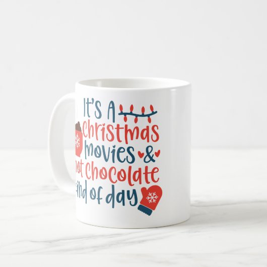 クリスマスムービーとホットチョコレートデイコフ コーヒーマグカップ (正面左)
