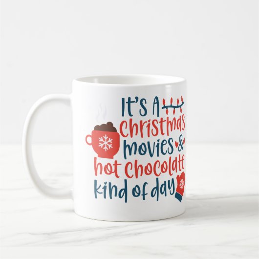 クリスマスムービーとホットチョコレートデイコフ コーヒーマグカップ (左)