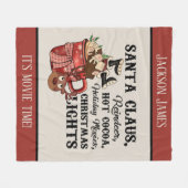 クリスマスムービーの時間を追加する名前Holiday フリースブランケット (正面(横))