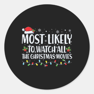 クリスマスムービーをすべて見る可能性が最も高いChristma ラウンドシール