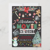 クリスマスムービーナイトホリデーパーティー招待状 招待状 (正面)