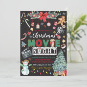 クリスマスムービーナイトホリデーパーティー招待状 招待状 (スタンド正面)