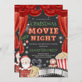 クリスマスムービーナイトホリデーパーティー 招待状 (正面/裏面)