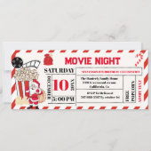 クリスマスムービーナイト誕生日パーティーチケットインヴィ 招待状 (正面)