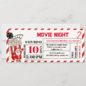 クリスマスムービーナイト誕生日パーティーチケット 招待状 (正面)