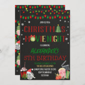 クリスマスムービーナイト 招待状 (正面/裏面)