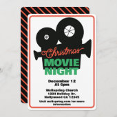 クリスマスムービーナイト 招待状 (正面/裏面)