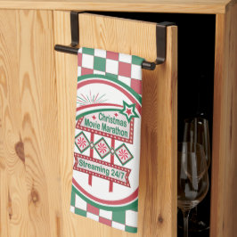 クリスマスムービーマラソンレトロマーキーフェスティバル キッチンタオル