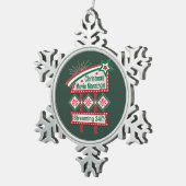 クリスマスムービーマラソンレトロマーキーフェスティバル スノーフレークピューターオーナメント (右)