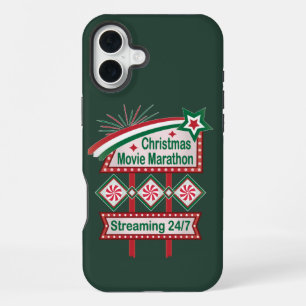 クリスマスムービーマラソンレトロマーキーフェスティバル iPhone 16 PLUSケース