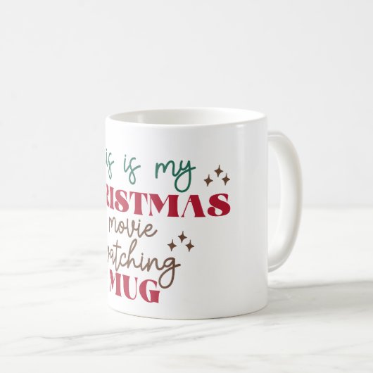 クリスマスムービー視聴用マグカップ – クリスマスマグカップ コーヒーマグカップ (正面右)