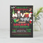 クリスマスムービー誕生日招待状 招待状 (スタンド正面)