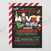 クリスマスムービー誕生日招待状 招待状 (正面/裏面)