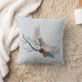 クリスマスムーンパインコーン枝水色 クッション (ブランケット)