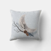 クリスマスムーンパインコーン枝水色 クッション (裏面)