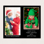 クリスマスムーンファミリーフォトクリスマスカード 名刺 (内部フラット)