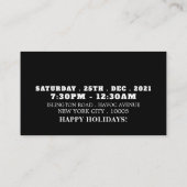 クリスマスムーン クリスマスパーティー チケット招待状 エンクロージャーカード (裏面)