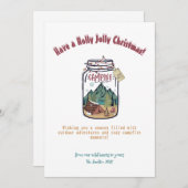 クリスマスメイソンジャートテンマウンテンアウトドルアドベンチャー シーズンカード (正面/裏面)