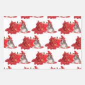 クリスマスメイルボックスに入った猫 ラッピングペーパーシート (正面3)