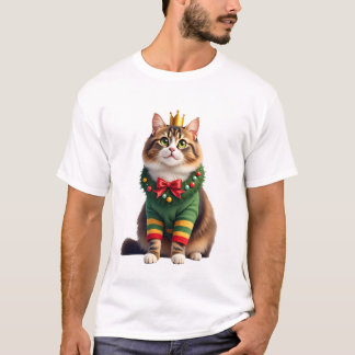 クリスマスメインクーンアメリカンロングヘア (1) Tシャツ