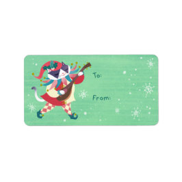 クリスマスメオフィカルジェスター猫ステッカーギフトラベル ラベル