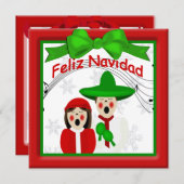 クリスマスメキシカンキャロラーズカップルの挨拶 シーズンカード (正面/裏面)
