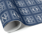 クリスマスメタリックシルバーノールオンブルー ラッピングペーパー (ロールコーナー)