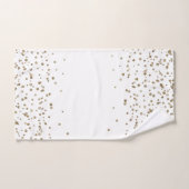 クリスマスメタリック金ゴールドとホワイト バスタオルセット (ハンドタオル)