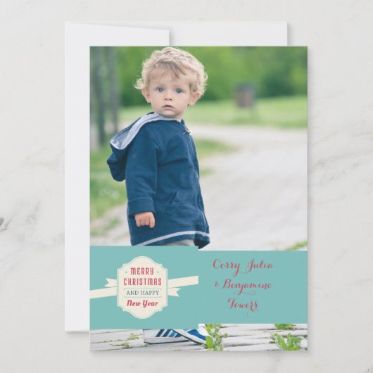 クリスマスメッセージの写真の休日カード シーズンカード (正面)