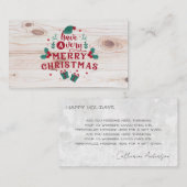 クリスマスメッセージの名刺を持っている 名刺 (正面/裏面)