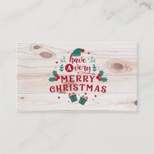 クリスマスメッセージの名刺を持っている 名刺 (正面)