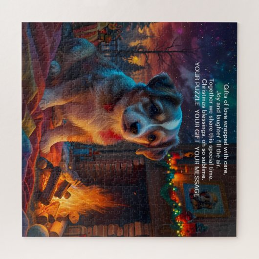 クリスマスメッセージの喜び ジグソーパズル (横)