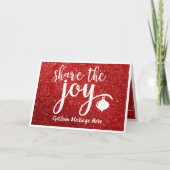クリスマスメッセージをシェアしよう 喜びの赤い輝き カード (正面)
