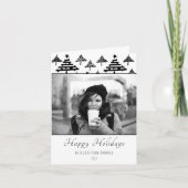 クリスマスメッセージ モノクロのホリデー写真 シーズンカード (正面)