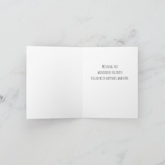 クリスマスメッセージ モノクロのホリデー写真 シーズンカード (内部)