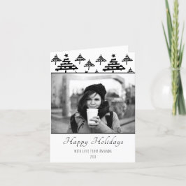 クリスマスメッセージ モノクロ ホリデー フォト シーズンカード